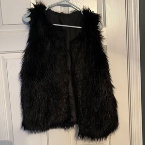 Black fur vest